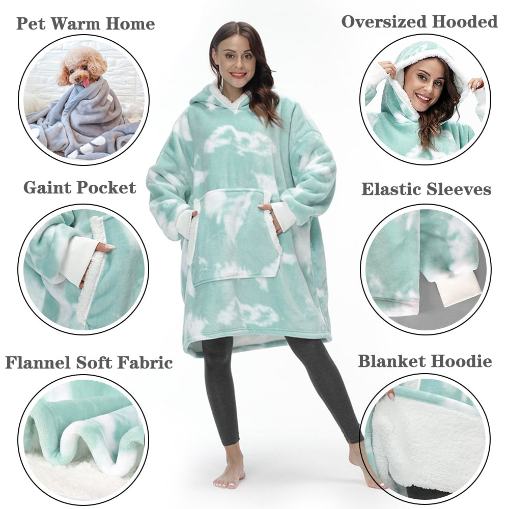 Oversized Hoodie Blanket with Sleeves