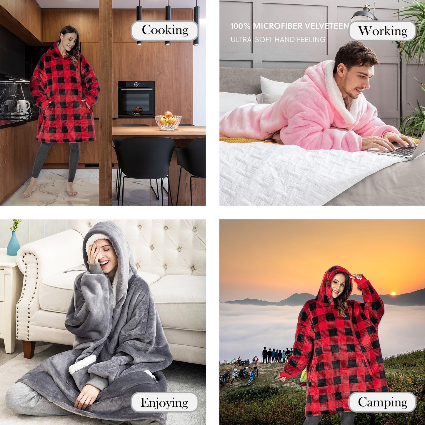 Oversized Hoodie Blanket with Sleeves