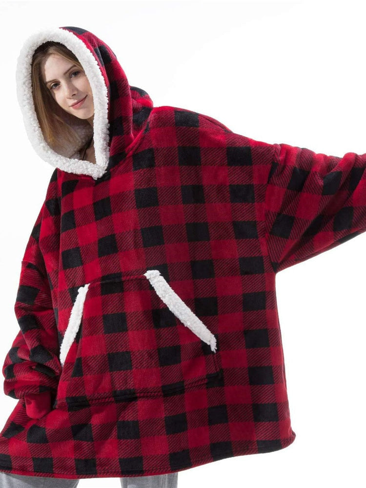 Oversized Hoodie Blanket with Sleeves