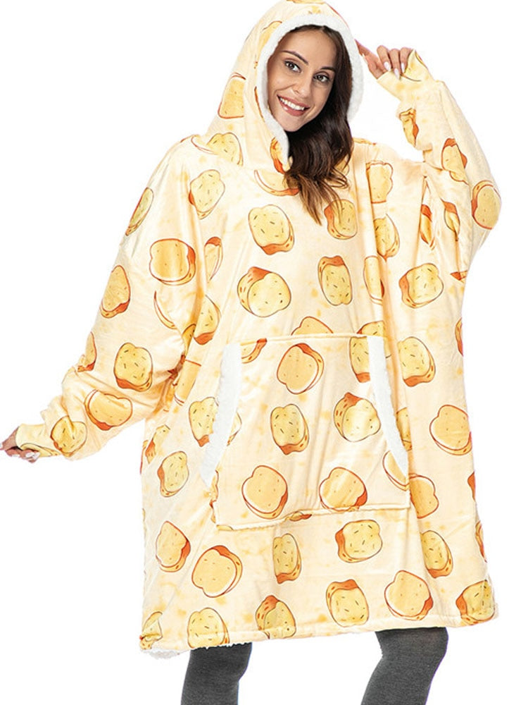 Oversized Hoodie Blanket with Sleeves